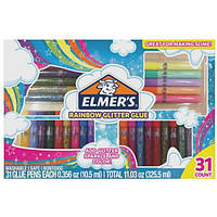 Elmer s Набор разноцветного клея для слаймов 31 цвет 60120000 Rainbow Glitter Glue Pen Set