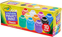 Фарби Crayola набір змивних фарб гуаш 10 класичних кольорів Washable Kids Paint Set 10 Count