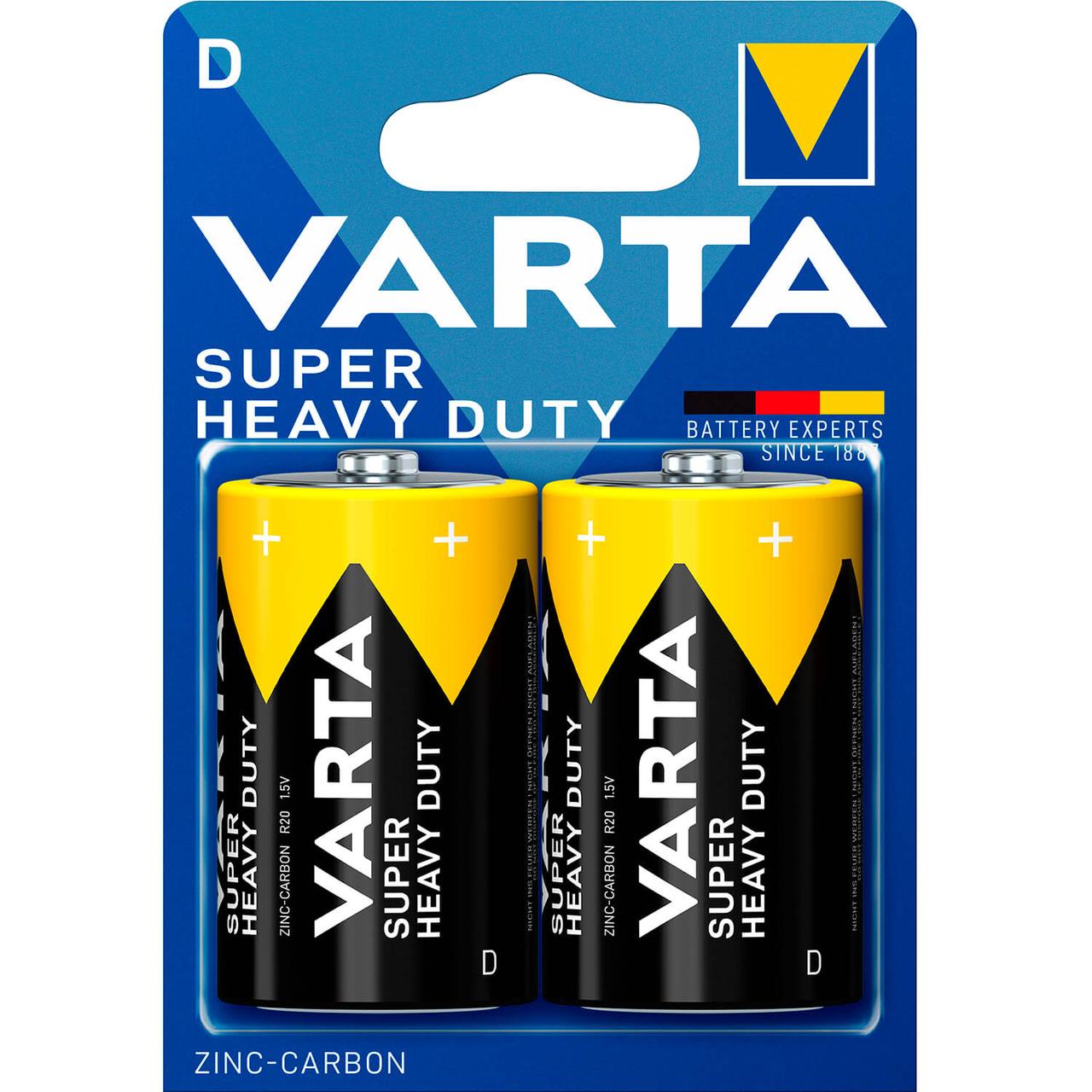 Батарейки сольові VARTA R20/D (Блістер 2 шт.)