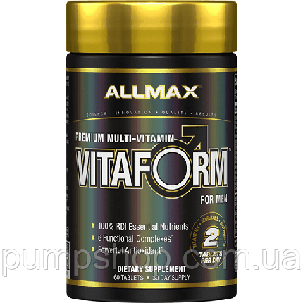 Вітаміни чоловічі AllMax Nutrition Vitaform 60 таб. ( США), фото 2