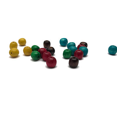 Дерев'яні намистини кольорові Мікс 8 мм (набір 100 шт)