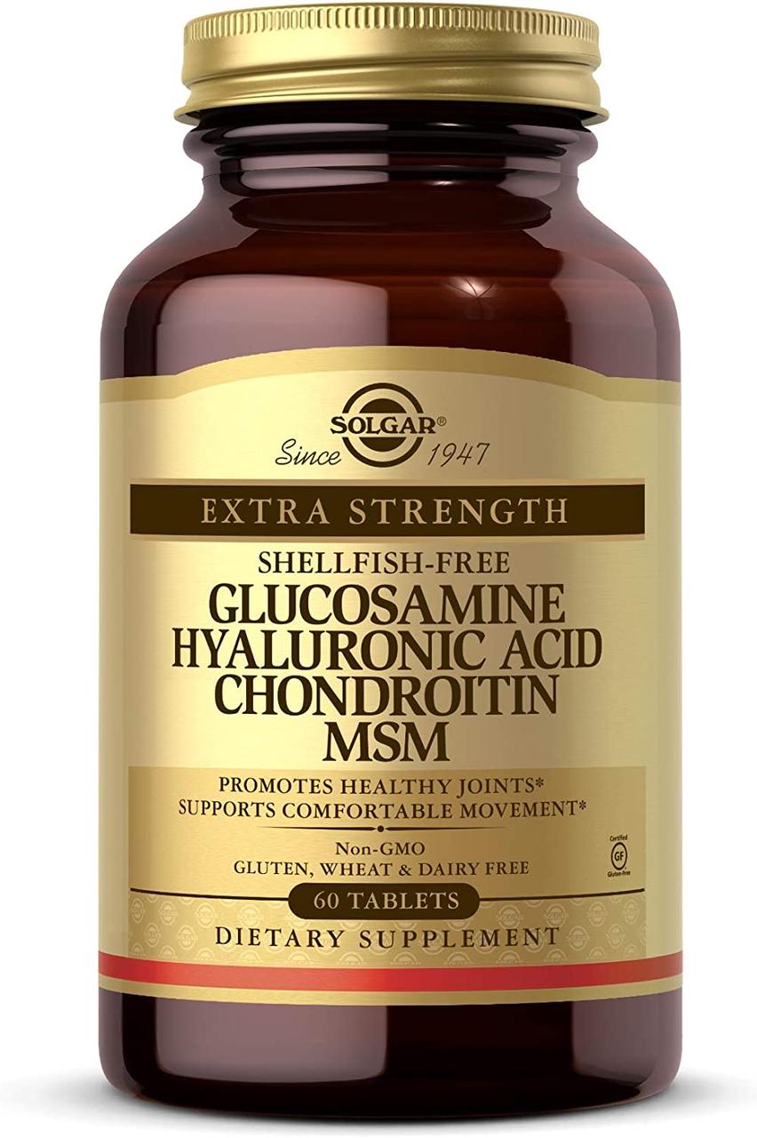 Solgar Glucosamine Hyaluronic Acid Chondroitin MSM (Shellfish-Free) 60 таблеток