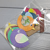 Пташки набір аплікацій із фетру