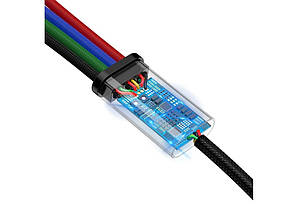 Кабель 4 в 1 Baseus CA1T4-B01 Lightning, 2Type-C, Micro USB, 3.5A, 1.2 м, чорний, фото 3