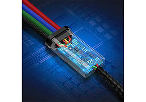 Кабель 4 в 1 Baseus CA1T4-B01 Lightning, 2Type-C, Micro USB, 3.5A, 1.2 м, чорний, фото 5
