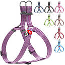 Шлея S 40-55см WAUDOG Re-cotton з QR паспортом відновлена бавовна світловідбиваюча пластик фастекс для собак, фото 3