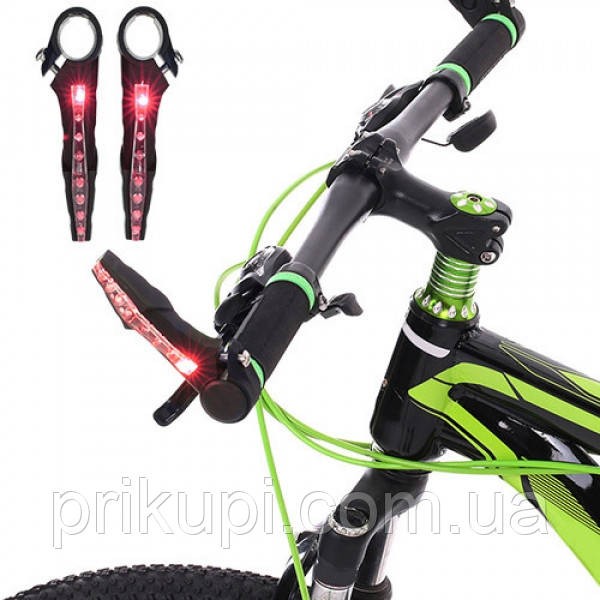 Ріжки (рога) на керма велосипеда C-811 з підсвіткою, 2xLR44