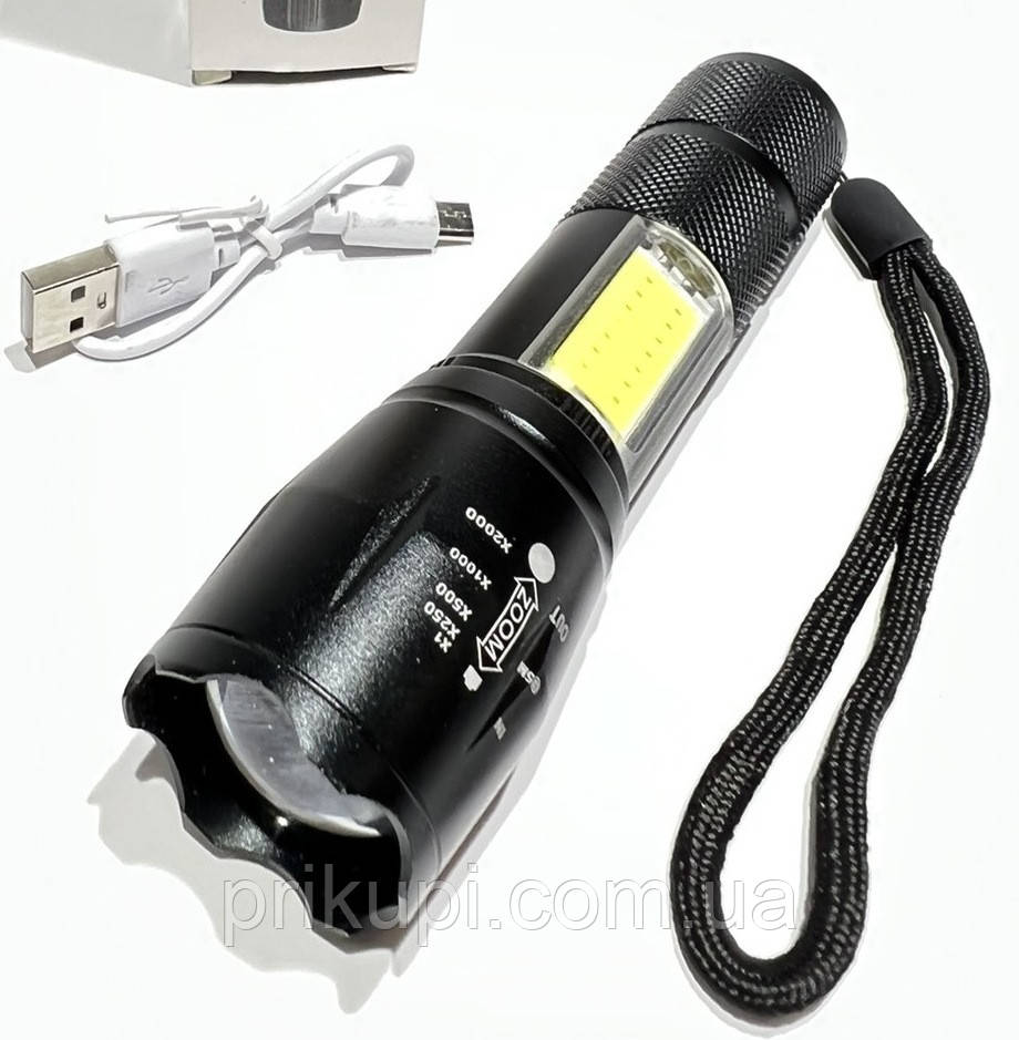 Ліхтар ручний тактичний + світильник BL-T6-29-T6 COP-880000W від USB-зарядки, вбудований акумулятор,