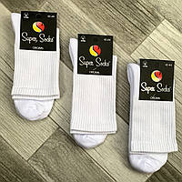 Носки мужские махровая стопа хлопок Super Socks, арт. 005, размер 39-42, белые, 08911