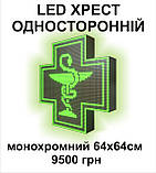 ЛЕД аптечний хрест. Одностороннiй 64х64 см, фото 4