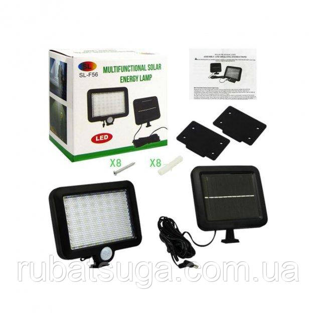 Вуличний світильник Lesko SL-F56 на сонячній батареї з датчиком руху 56 LED, фото 1