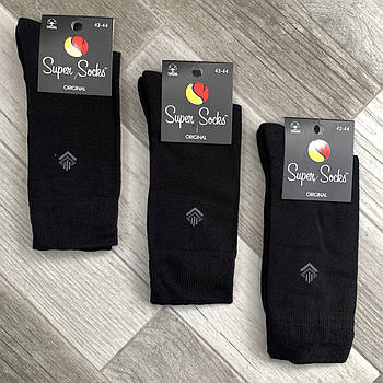 Шкарпетки чоловічі махрова стопа бавовна Super Socks, арт. 044, розмір 39-42, чорні, 08905