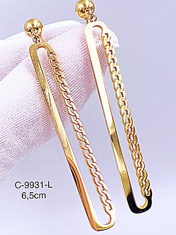 Сережки Xuping Stainlees steel позолота 14к, фото 1