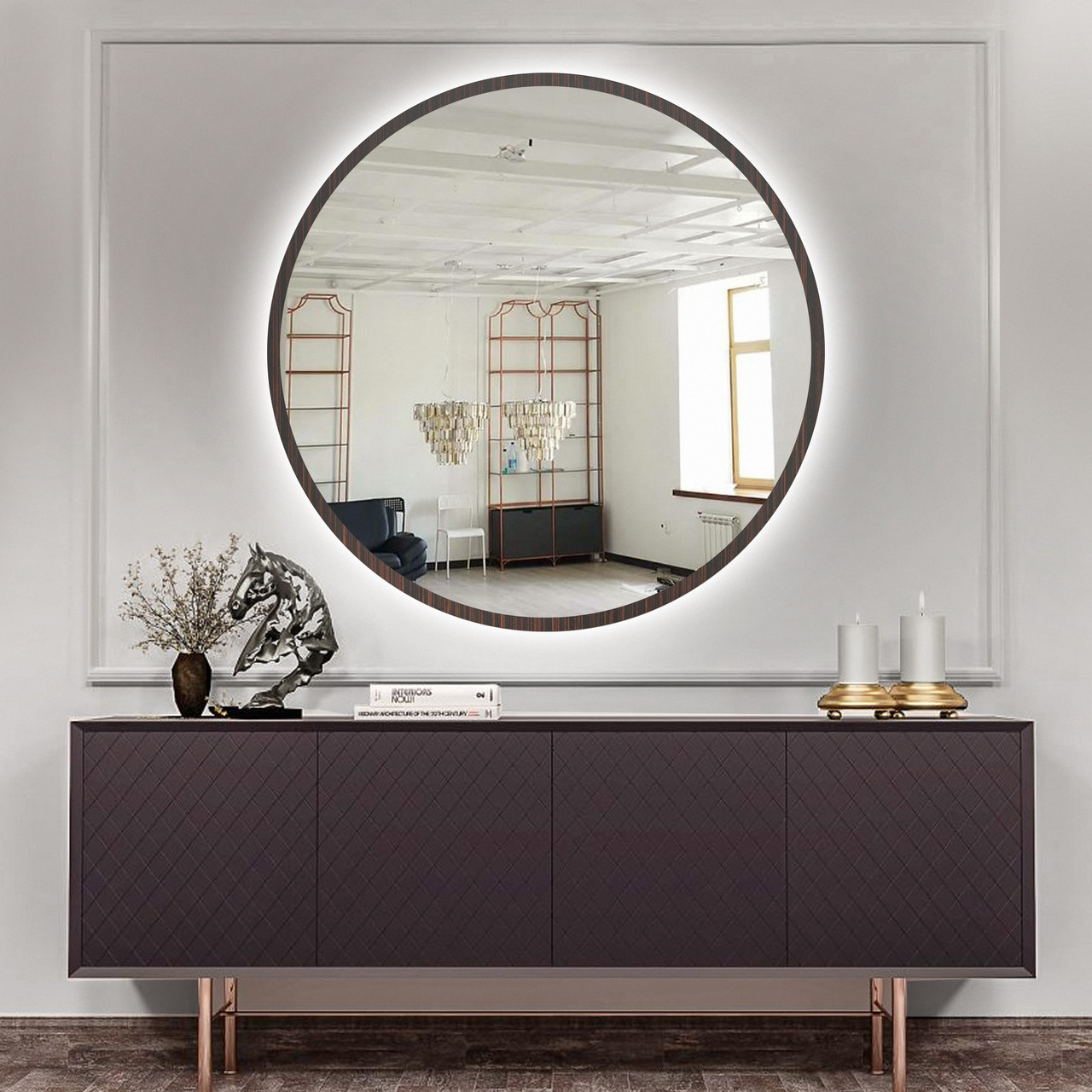 Зеркало круглое с подсветкой Led 100 см от магазина настенных и ...