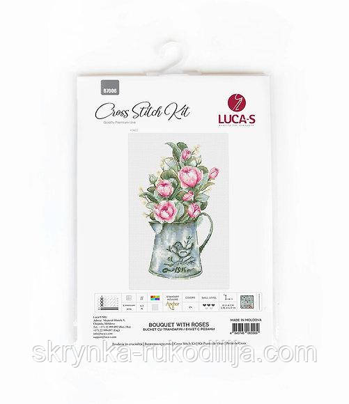 Набір для вишивки хрестиком B7006 Luca-S Букет з розами 10х16см (Aida 16 Zweigart)