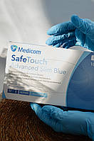 Нитриловые перчатки синие Medicom SafeTouch Advanced Blue 100 штук