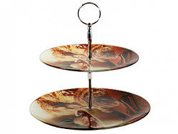 Фруктовниця скляна Lumines 2-ярусна (Т092)