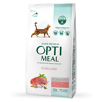 Сухой корм для стерилизованных кошек Optimeal Cat Adult Sterilised Beef & Sorghum с говядиной и сорго 1.5 кг