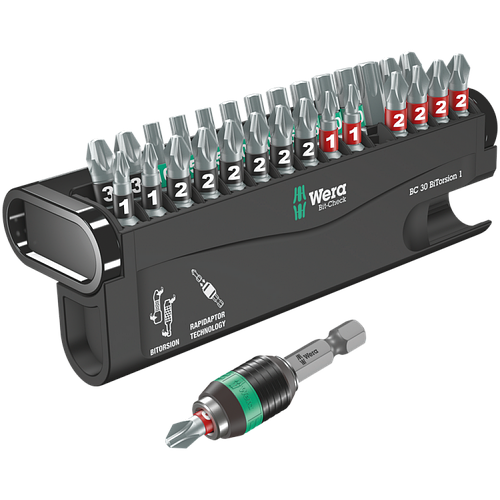 Набор бит WERA Bit-Check 30 BiTorsion 1, 30 предм (ID#1726337470), цена ...