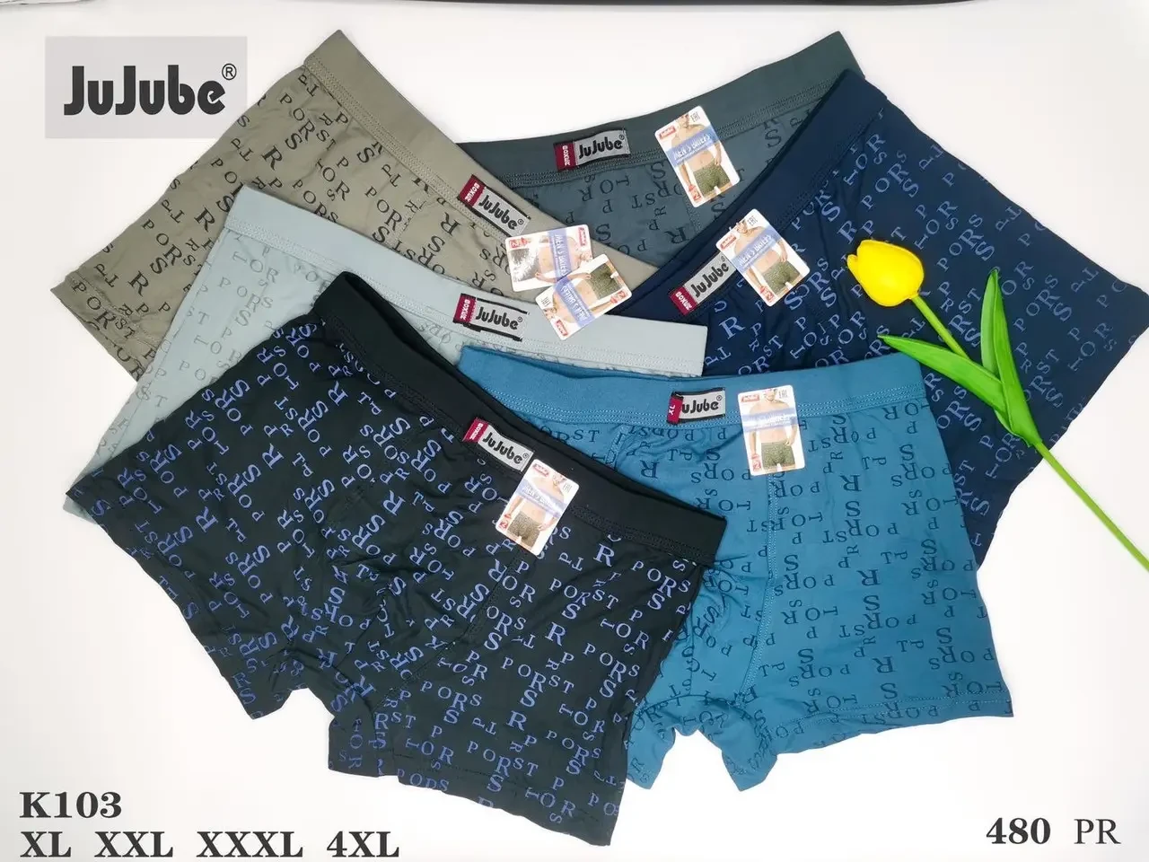 Труси чоловічі боксери бавовна JuJube XL-4XL (12 шт.)
