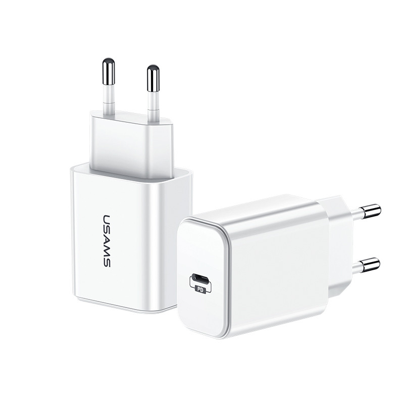 Сетевое зарядное устройство Usams Qualcomm Quick Charge 3.0 20W USB Type-C/PD White (US-CC118-WT) - фото 8 - id-p1726344128