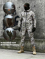 Теплый мужской тактический костюм светлый пиксель военный армейский