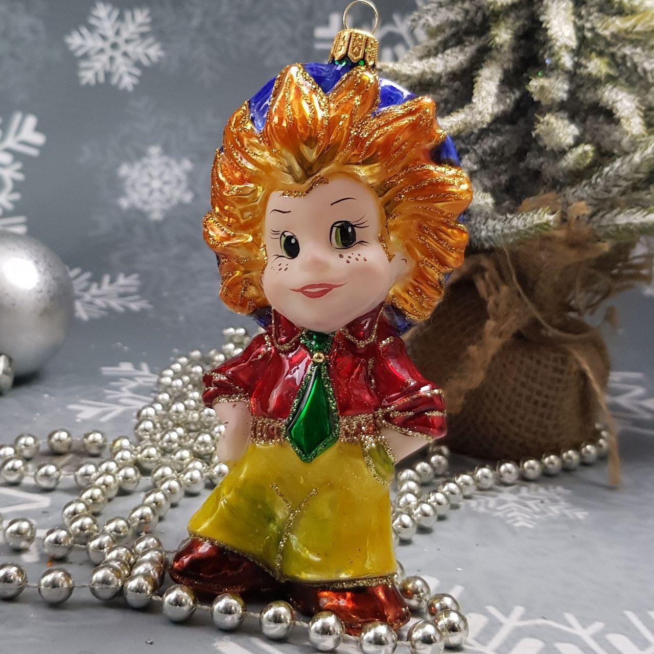 Набор стеклянных елочных игрушек  незнайка   Irena