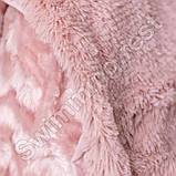 Двостороннє покривало плед Хутряний "Норка" Травка Євро 220x240 см Ліловий у подарунковій сумці, фото 4