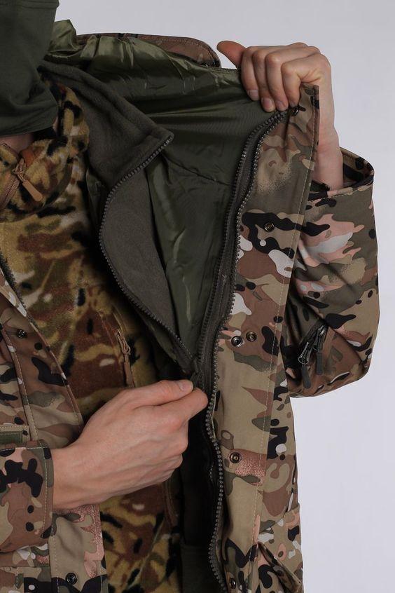 Военная тактическая зимняя куртка Softshell Мультикам M - фото 6 - id-p1713700605