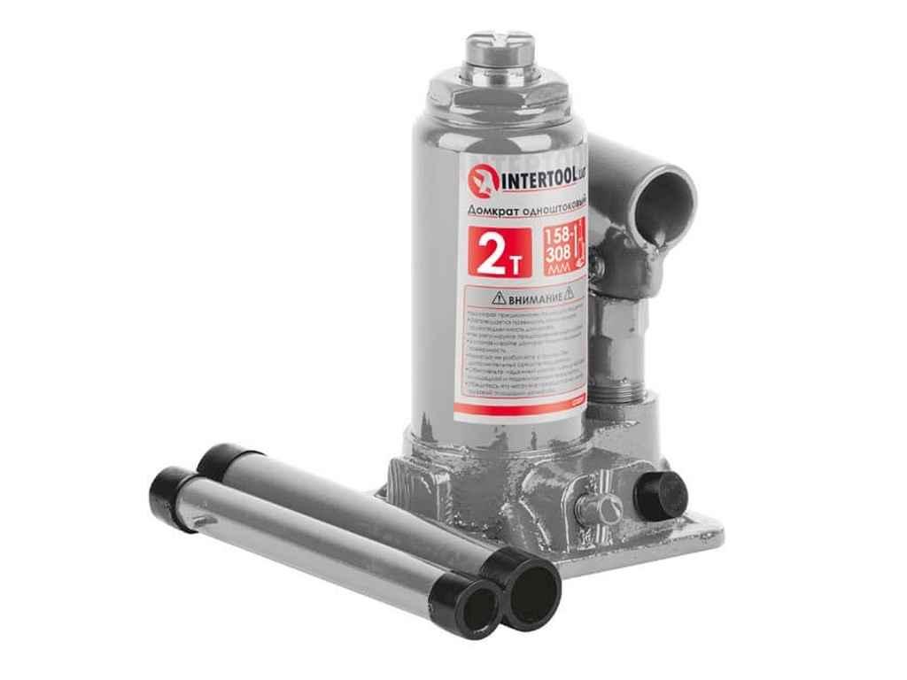 Домкрат стовпчик одноштоковий 2т, 158-308мм, в кейсі GT0051 ТМ INTERTOOL, фото 1