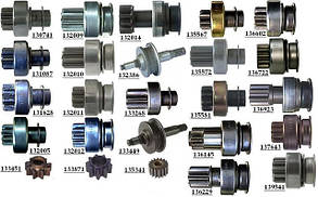 Бендиксы для стартеров MITSUBISHI, HYUNDAI, KIA, NISSAN, SUBARU, SUZUKI, MAZDA, RENAULT, CITROEN, JEEP CHEROKE