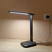 Настільна LED-лампа з акумулятором  ЗЕТ 5W,USB, 380Lm, 2700-4000К-6400K, заряджається від  powerbank, чорна