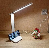 Настільна LED-лампа ЗЕТ 5W, 350Lm USB, 2700-4000К-6400K, заряджається від  powerbank, біла