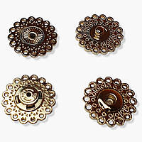 Кнопка пришита 21 мм. колір золото (10 шт. паковання) декоративна, неіржавка (Туреччина) ажурна