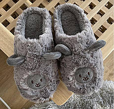Тапочки для дома в виде барашек. Серые 40-41 (факт на 38-39)