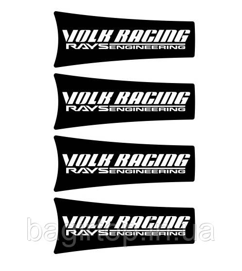 Набір вінілових наклейок на автомобільні диски Volk racing Rays engineering 4 шт. (13х6см)