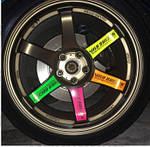 Набір вінілових наклейок на автомобільні диски Volk racing Rays engineering 4 шт. (13х6см), фото 3
