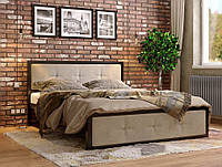 Кровать MebelProff TEXAS Soft, металлическая кровать с изголовьем, кровать loft
