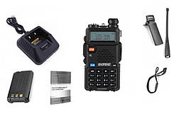 Рация Baofeng UV-5R, 5 Ватт, аккумулятор 1800 мАч з кабелем USB (зарядка від павербанк)