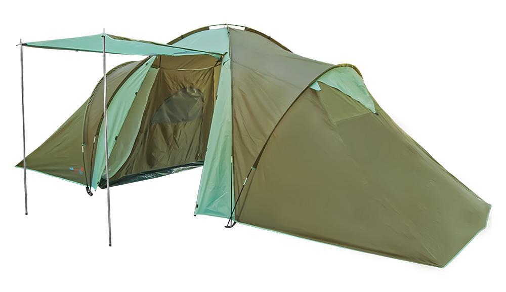 Намет туристичний 6-місний Camping 6 тканина поліестер 190Т зелений 560*230*200 см (Time EcoTM)