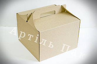 Коробка для торту, пирога, тістечок і чізкейку гофрокартон Бура 255*255*185