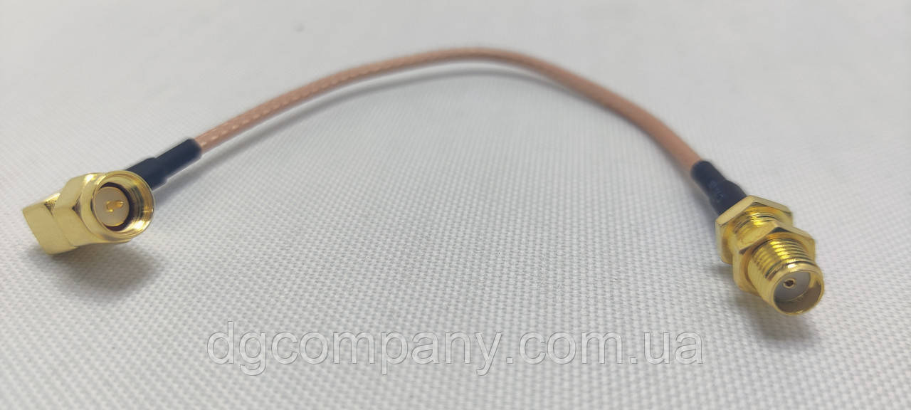 Пігтейл SMA female-SMA male кутовий,20см, фото 1