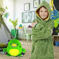 Худі для дітей, Huggle Pets Hoodie, Дитяча толстовка, Дитячий плед із капюшоном, колір зелений