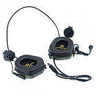 Навушники Активні з гарнітурою мікрофоном на каску шолом Earmor M32H + Тангента / Кнопка PTT ZP125, фото 4