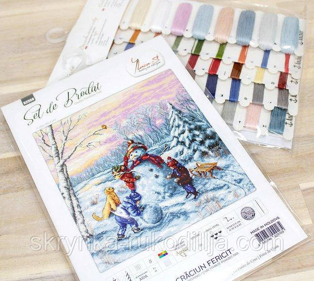 Набір для вишивки хрестиком B2358  Luca-S Щасливого Різдва 32.5х32.5см (Aida 18 Zweigart)