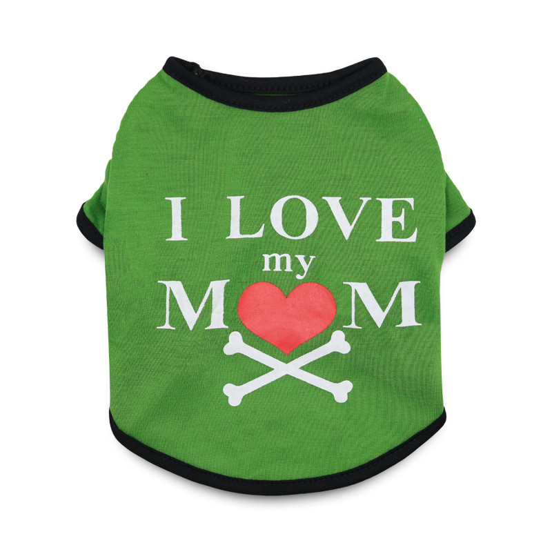 Футболка для котів Pet Style "Я люблю маму" Зелена XS, фото 1