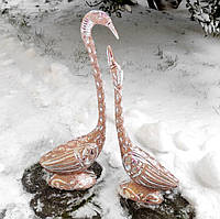 Лебеди статуэтка силумин высота 29 см (фигура лебеди) светло-коричневый