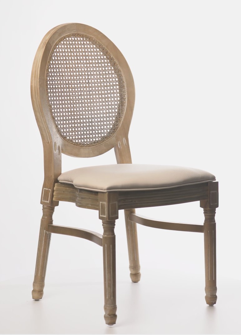 Стілець дерев'яний з спинкою Ротанга Louis Antique з натуральної берези REMY-DECOR для будинку кафе ресторану