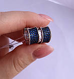 Сережки срібні "Веселка" сині родовані, фото 3