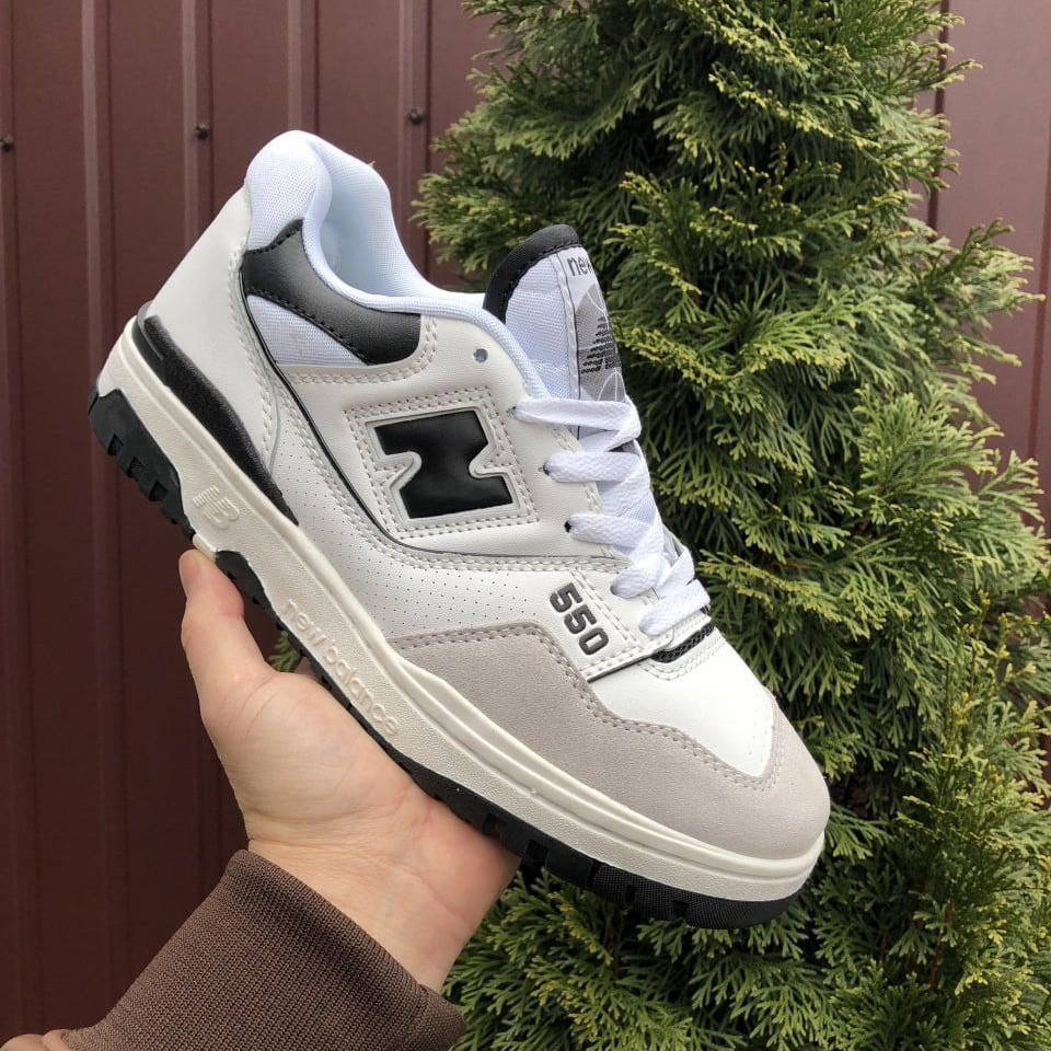 Чоловічі кросівки New Balance 550 шкіряні стильні молодіжні білі